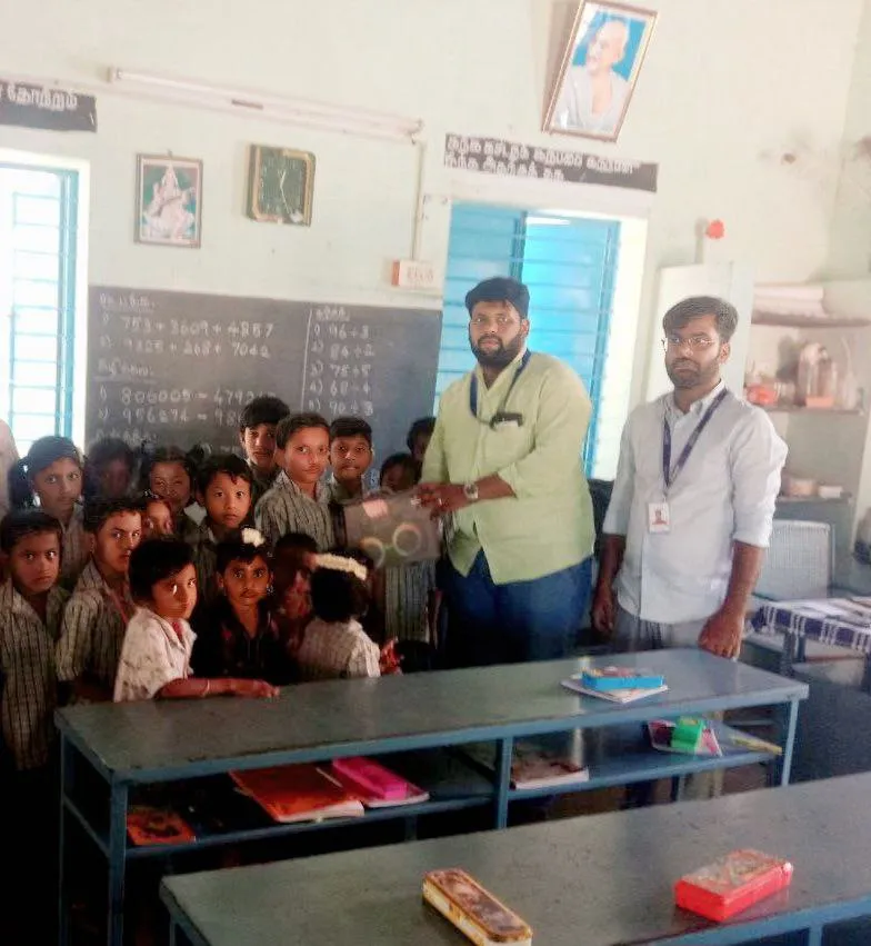 Jaysel Chit Funds team visiting government school in Tiruppur district