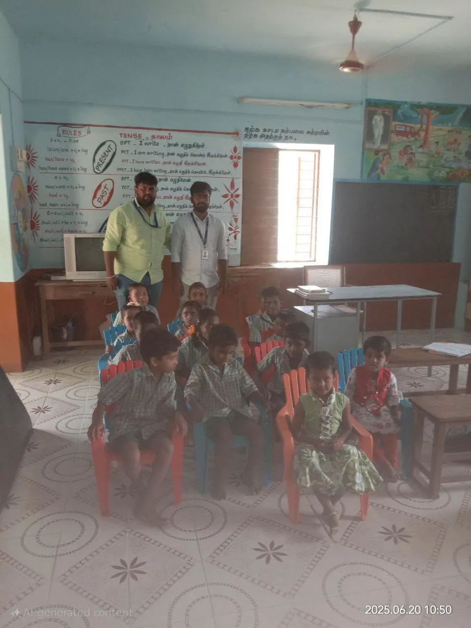 Students and teachers with new educational resources