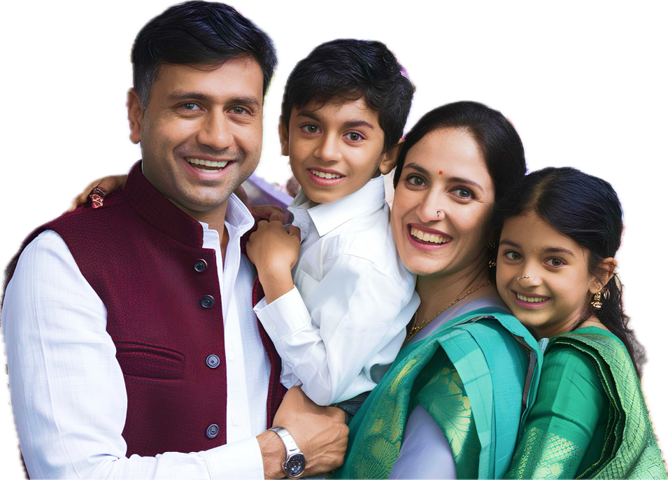 Happy Indian family planning secure savings with Jaysel Chit Funds investment plans
