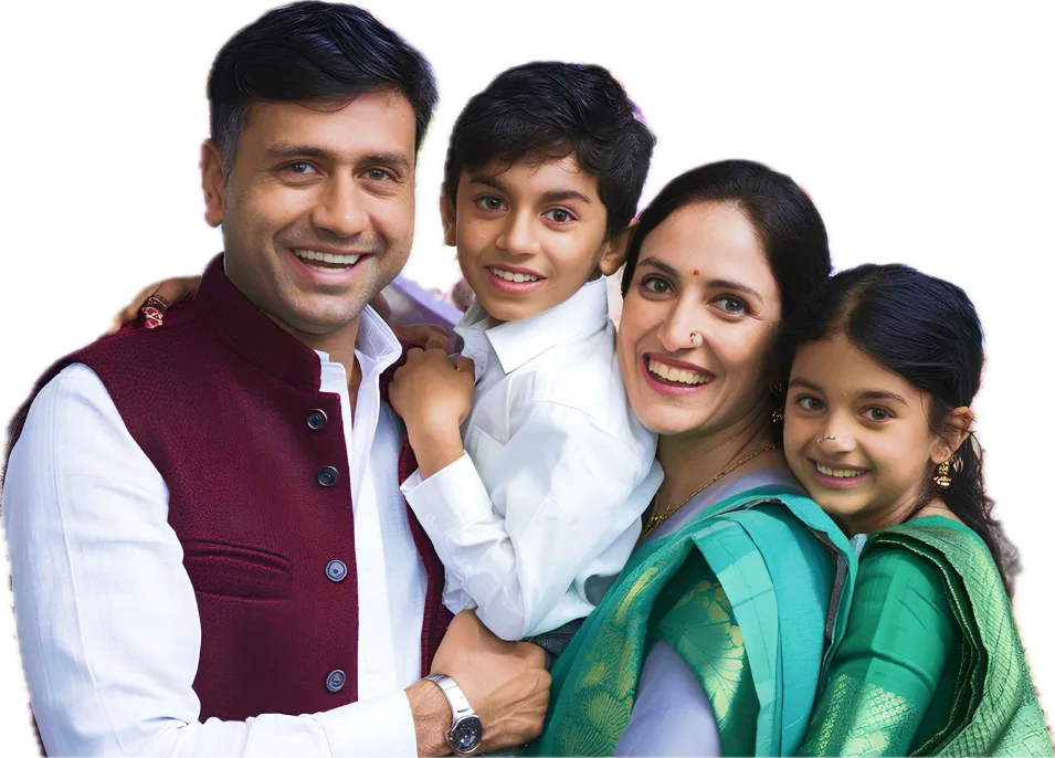 Happy Indian family planning secure savings with Jaysel Chit Funds investment plans